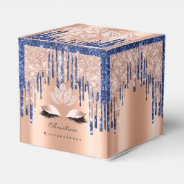 Quinceañeras Sweet 16th Bridal Roos Drip BlueNavy Bedankdoosjes