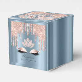 Quinceañeras Sweet 16th Bridal Roos Drip Dusty Blu Bedankdoosjes