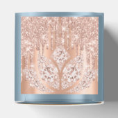 Quinceañeras Sweet 16th Bridal Roos Drip DustyBlue Bedankdoosjes (Bovenkant)