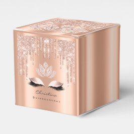 Quinceañeras Sweet 16th Bridal Roos Drip Glitter Bedankdoosjes