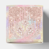 Quinceañeras Sweet 16th Bridal Roos Drip Holograaf Bedankdoosjes (Bovenkant)