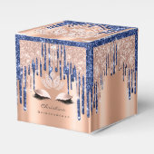 Quinceañeras Sweet 16th Bridal Roos Drips Blue Bedankdoosjes (Voorkant Zijde)