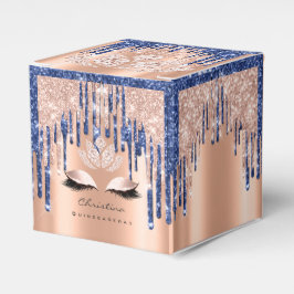 Quinceañeras Sweet 16th Bridal Roos Drips Blue Bedankdoosjes