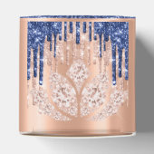 Quinceañeras Sweet 16th Bridal Roos Drips Blue Bedankdoosjes (Bovenkant)