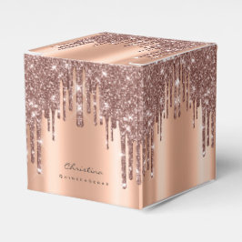 Quinceañeras Sweet 16th Bridal Roos Glitter Bedankdoosjes