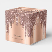 Quinceañeras Sweet 16th Bridal Roos Glitter Bedankdoosjes (Achterkant)