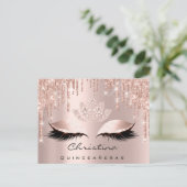 Quinceañeras Sweet 16th Bridal Roos Gold Sparkly Briefkaart (Staand voorkant)