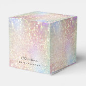 Quinceañeras Sweet 16th Bridal Roos Holographic Bedankdoosjes (Achterkant)