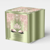 Quinceañeras Sweet 16th Bridal Roos Mint Green Bedankdoosjes (Voorkant Zijde)