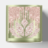 Quinceañeras Sweet 16th Bridal Roos Mint Green Bedankdoosjes (Bovenkant)