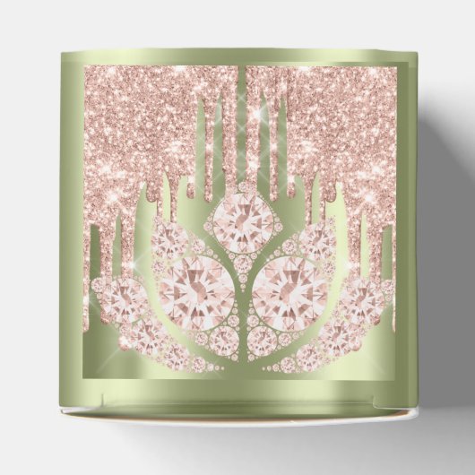 Quinceañeras Sweet 16th Bridal Roos Mint Green Bedankdoosjes (Bovenkant)