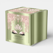 Quinceañeras Sweet 16th Bridal Roos Mint Green Bedankdoosjes (Achterkant)