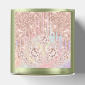 Quinceañeras Sweet 16th Bridal Roos Mint Holograaf Bedankdoosjes (Bovenkant)