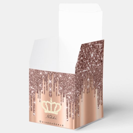 Quinceañeras Sweet 16th Bridal Roos Nikki Royal Bedankdoosjes (Geopend)