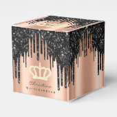 Quinceañeras Sweet 16th Bridal Roos Royal Black Bedankdoosjes (Voorkant Zijde)