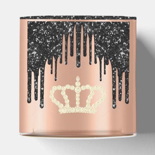 Quinceañeras Sweet 16th Bridal Roos Royal Black Bedankdoosjes (Bovenkant)