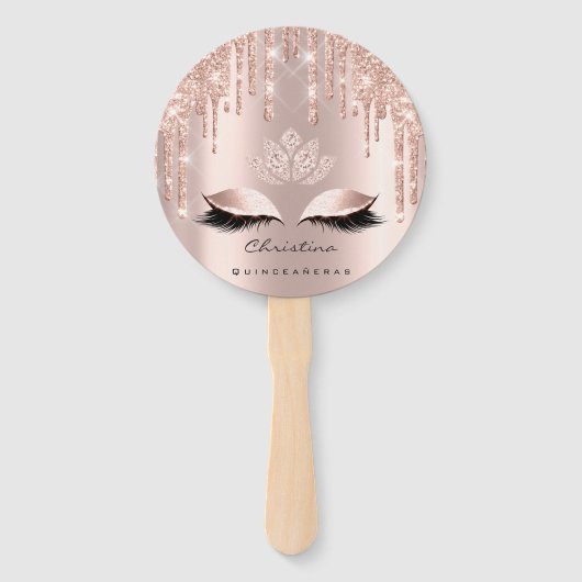 Quinceañeras Sweet 16th Vrijgezellenfeest Roos Spa Handwaaier (Voorkant)