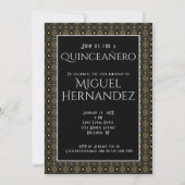 Quinceañero Elegant Art Deco Mexicaanse 15e verjaa Kaart (Voorkant)