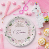 Quincearnera Rozen Blush Roze Papieren Bordje (Feest)