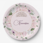 Quincearnera Rozen Blush Roze Papieren Bordje (Voorkant)