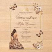 Quincenera Invitation in Spanish Boho Acryl Uitnodigingen (Voorkant)