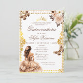 Quincenera Invitation in Spanish Boho Kaart (Staand voorkant)