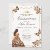 Quincenera Uitnodiging in het Spaans Boho (Voorkant)