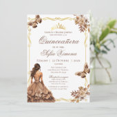 Quincenera Uitnodiging in het Spaans Boho (Staand voorkant)