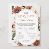 Quincenera Uitnodiging in het Spaans BohoFloral (Voorkant)