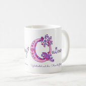 Quincey of Q initiaal naam betekent roze kunst mok (Voorkant rechts)