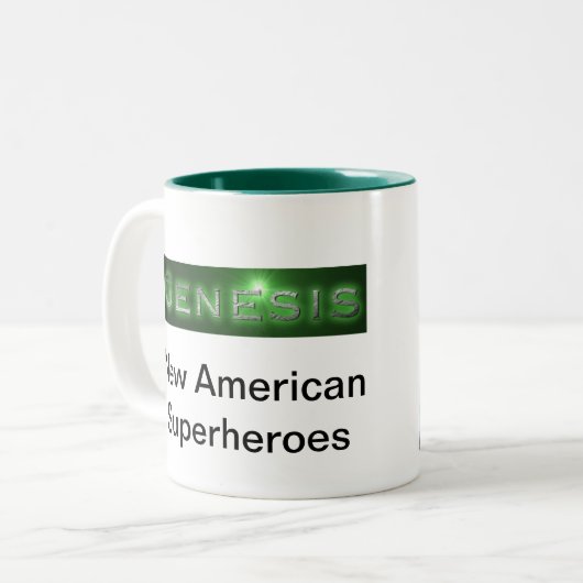 Quincey's "Genesis" Coffee Mok (Voorkant links)