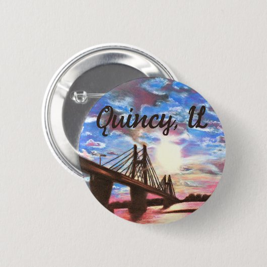 Quincy Bridge Sunset Button (Voorkant /achterkant)