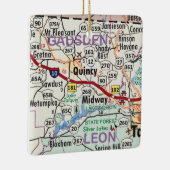 Quincy Florida Map Keramisch Ornament (Rechts)