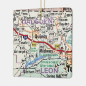 Quincy Florida Map Keramisch Ornament (Links)