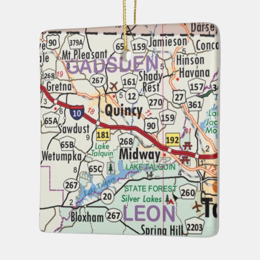 Quincy Florida Map Keramisch Ornament (Links)