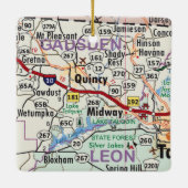 Quincy Florida Map Keramisch Ornament (Achterkant)
