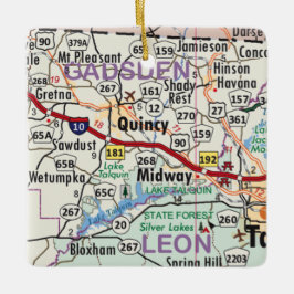 Quincy Florida Map Keramisch Ornament