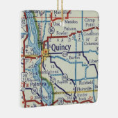 Quincy IL  Map Keramisch Ornament (Rechts)