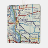 Quincy IL  Map Keramisch Ornament (Links)