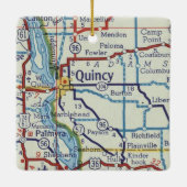 Quincy IL  Map Keramisch Ornament (Achterkant)