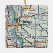 Quincy IL  Map Keramisch Ornament (Voorkant)