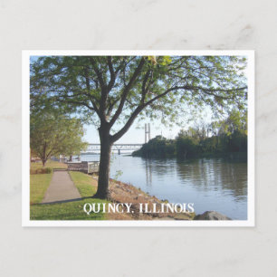 Quincy, Illinois, aan de Mississippi Briefkaart