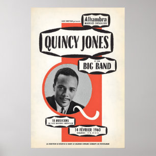 Quincy Jones Big Band jazzposter - l'Alhambra Poster