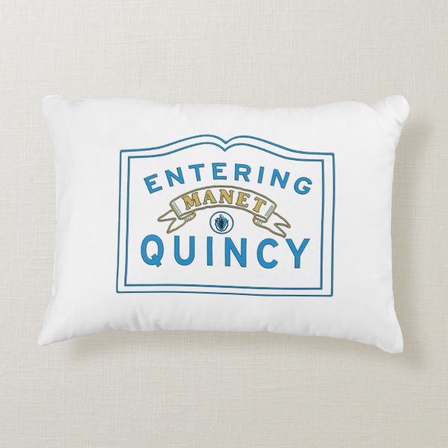 Quincy MA motto Accent Pillow Kussen (Achterkant)