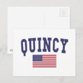 Quincy MA US Flag Briefkaart (Voorkant / Achterkant)