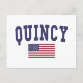 Quincy MA US Flag Briefkaart (Voorkant)