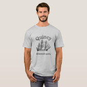 Quincy Massachusetts Tall Ship Boat T-Shirt (Voorkant volledig)
