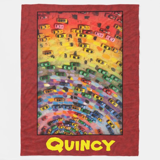 Quincy - Rood Fleece Deken (Voorkant)