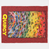 Quincy - Rood Fleece Deken (Voorkant (Horizontaal))