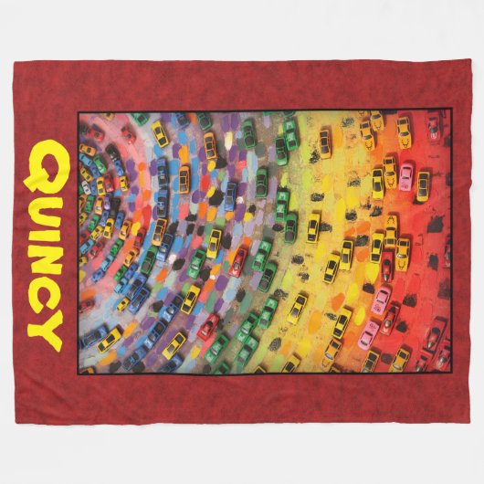 Quincy - Rood Fleece Deken (Voorkant (Horizontaal))